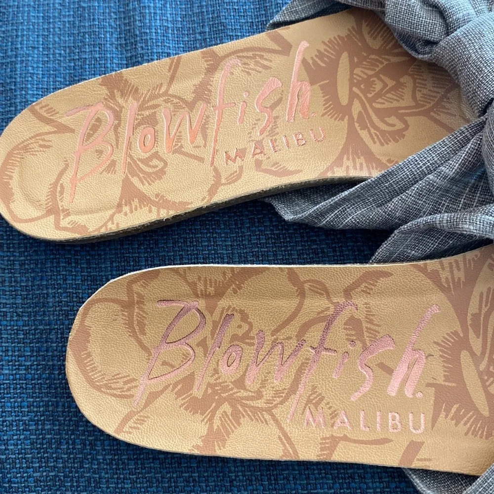 Blowfish Malibu Gray Bowtie Sandal Flats Size 8 - Picture 3 of 7
